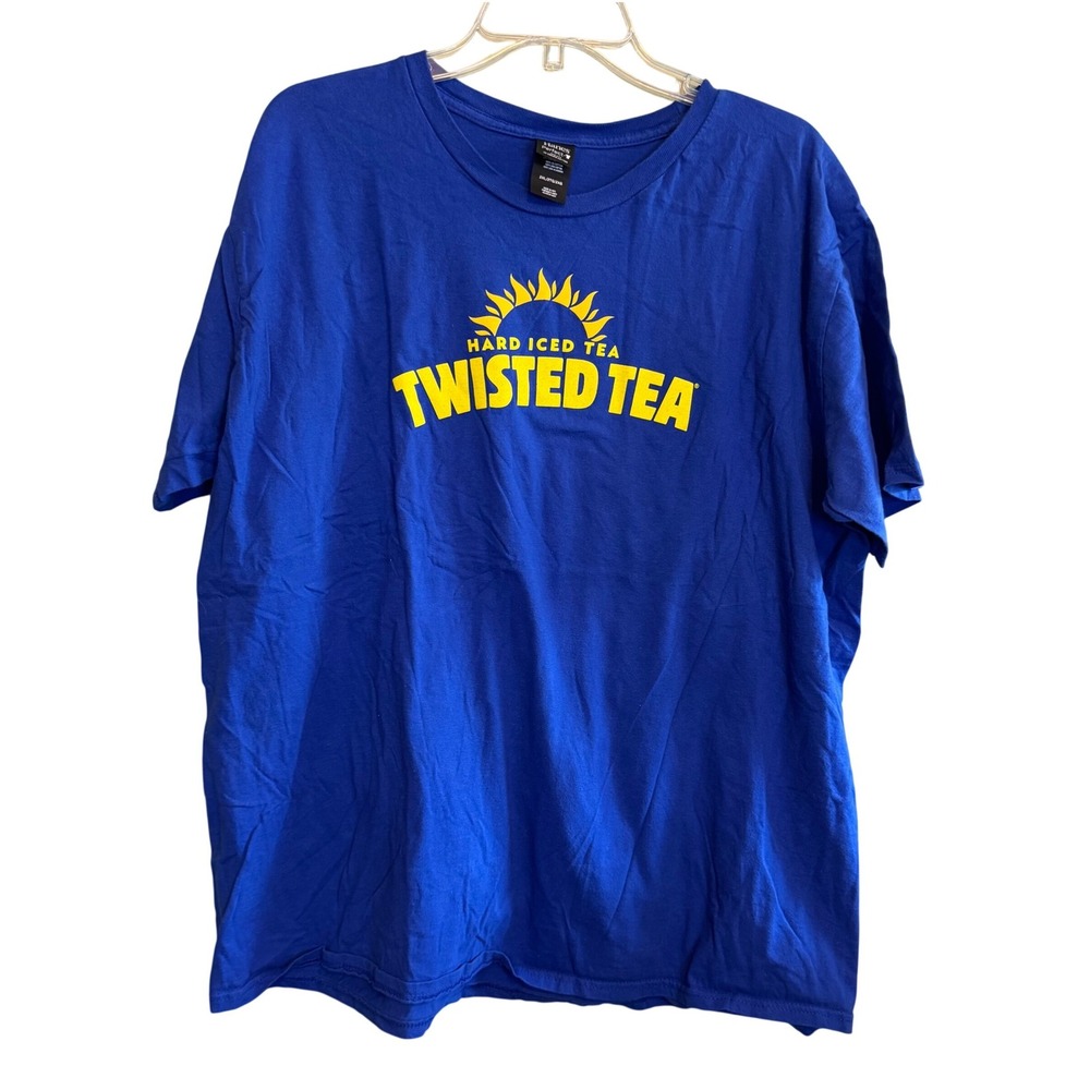 Hanes Twisted Tea Hard Iced Tea Graphic‎ T-Shirt Mens 2XL Blue Keep It Twisted